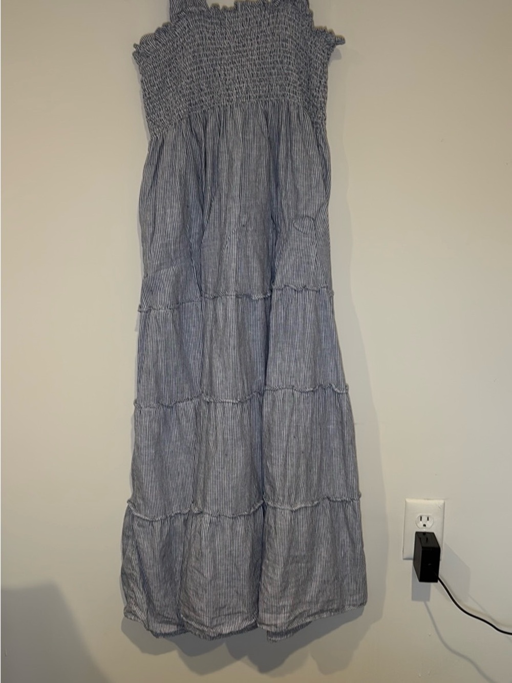 Quince Striped Smocked Maxi Dress with Ruffled Straps - Picture 9 of 10